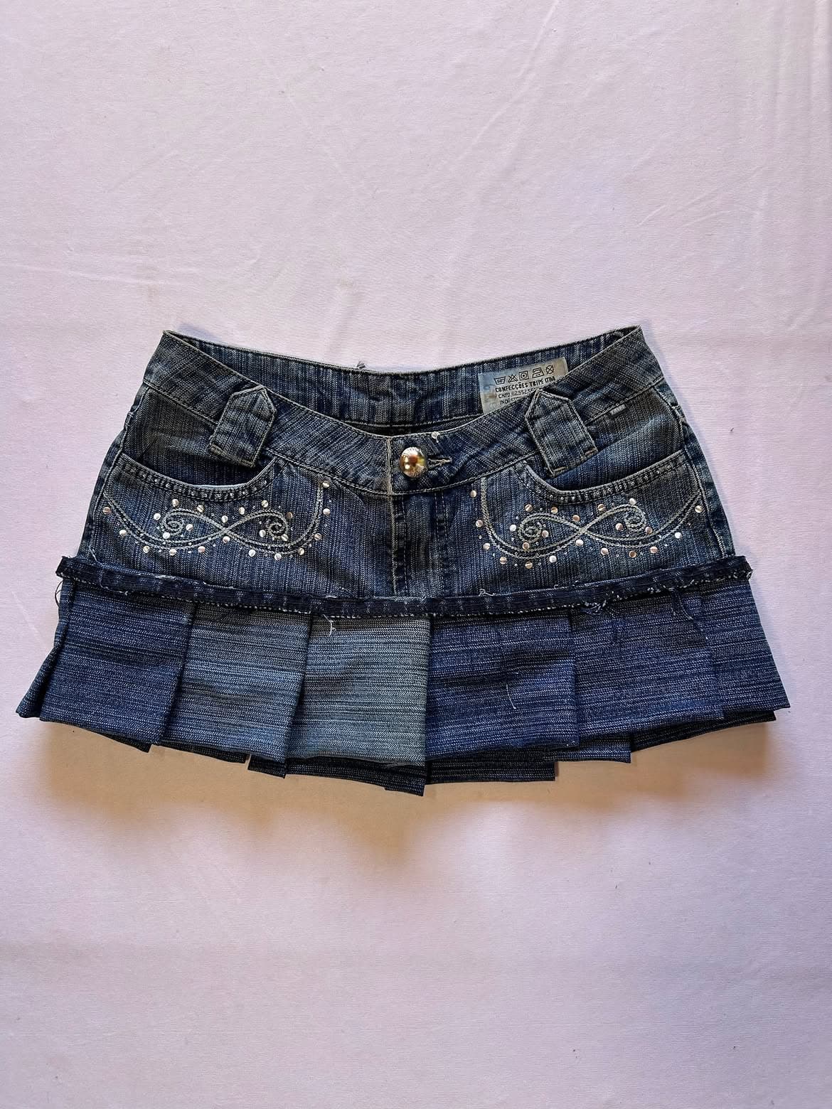 Mini Saia Jeans Azul Brilho Garimpo