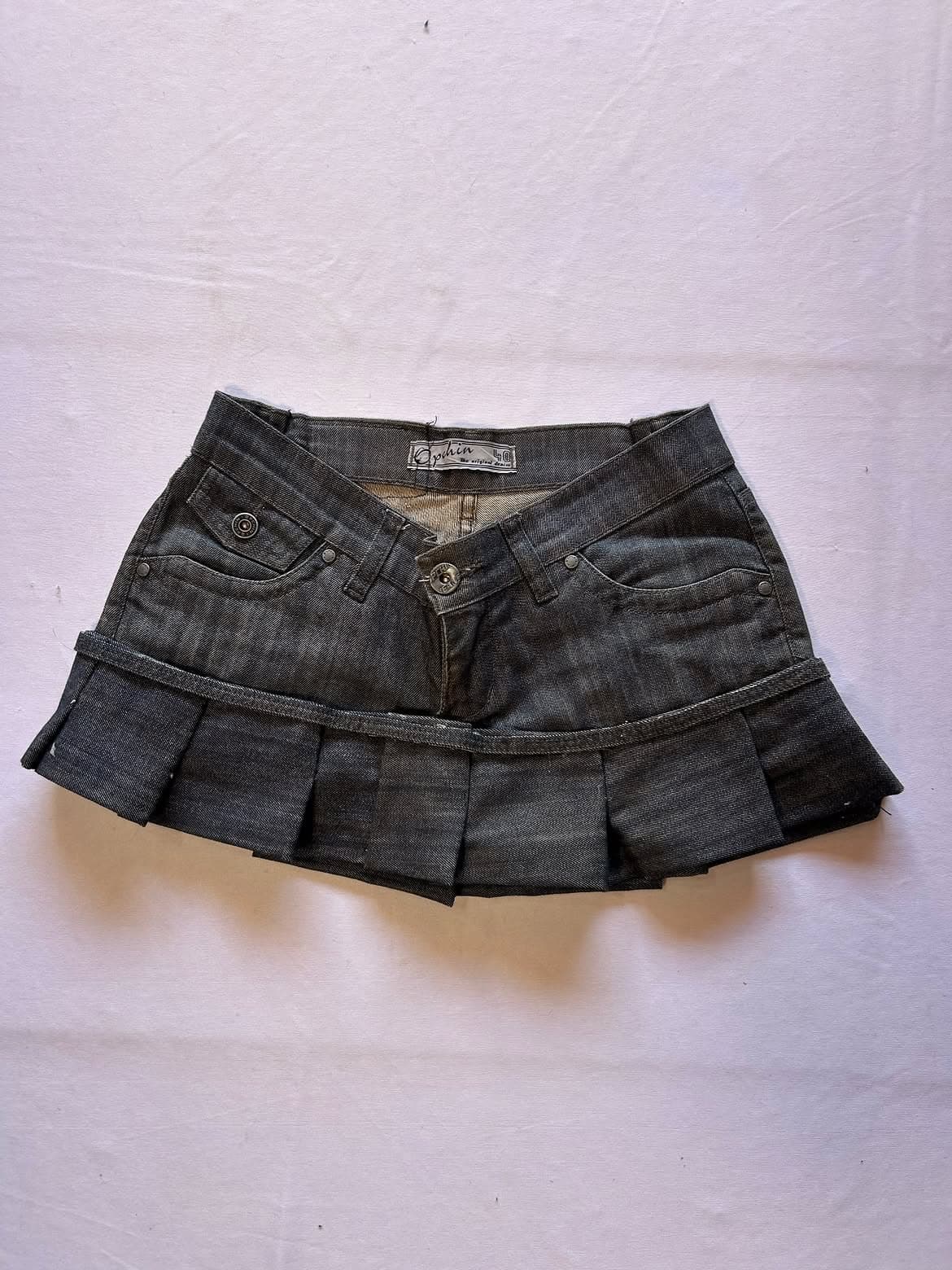 Mini Saia Jeans Cinza P/PP Garimpo